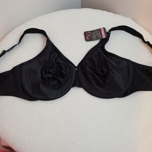 Olga Signature Support Minimizer Underwire Bra Size 42D Black